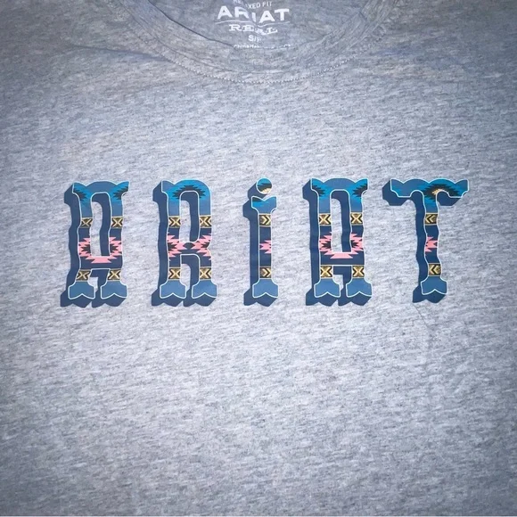 Ariat R.E.A.L. Relaxed Fit Women’s Small Gray Western Short Sleeve T- Shirt - Picture 6 of 9